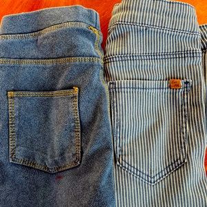 Zara Jeggings Lot 1x brand new tags striped 1x like new blue denim Girls 9